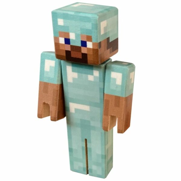 Figure of Steve in diamond armor - front side