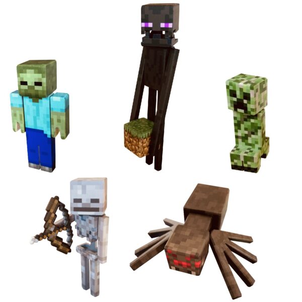 Dřevěné Minecraft figurky - zombie a creeper