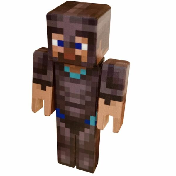 Figure of Steve in netherite armor - front side
