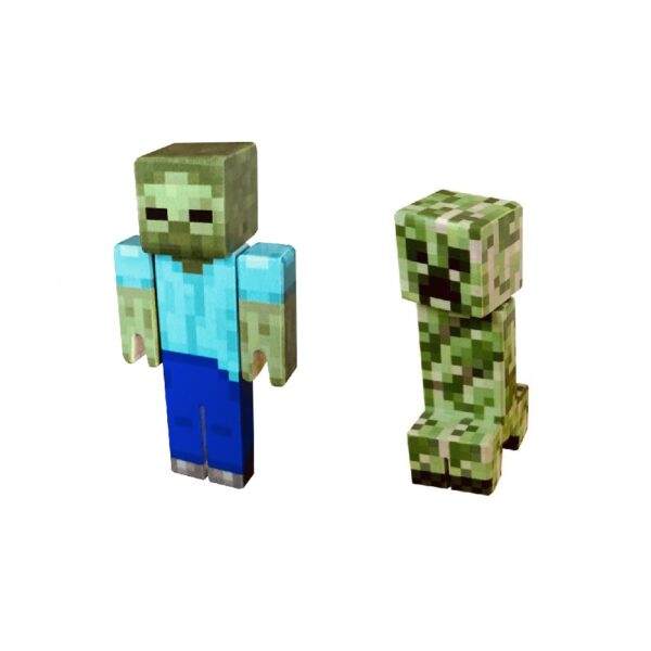 Dřevěné Minecraft figurky - zombie a creeper