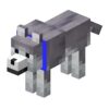 Minecraft pes popelavý s modrým obojkem