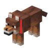 Minecraft pes rezavý s červeným obojkem