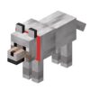 Minecraft pes světlý s červeným obojkem
