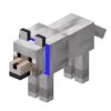 Minecraft pes světlý s modrým obojkem